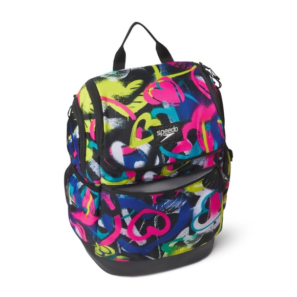 Speedo Swim Printed Teamster Backpack 2.0 35L US Team Tie Dye Hearts Print - Picture 3 of 8